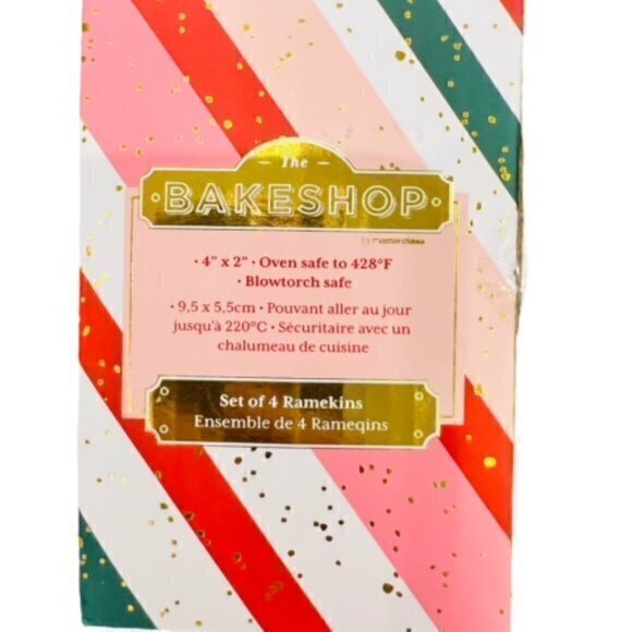 GINGERBREAD MAN Ceramic RAMEKINS Set of 4 White CHRISTMAS NEW NIB BAKESHOP‎ GIFT - Picture 6 of 8